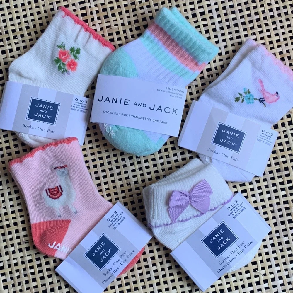 Janie and Jack Baby Girl Bundle 5 Pair of Socks